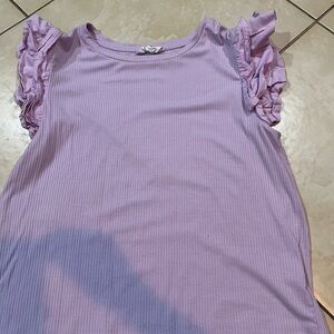 Lilac Ruffle Sleeve Top